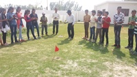 Mr. Anil Agarwal golfer of the city giving tips to students