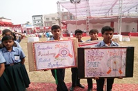 Students in Faizabad book fair